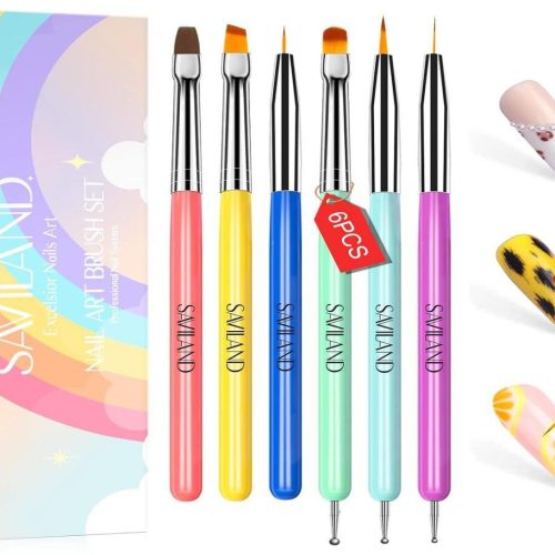 SAVILAND 6PCS Nail Art Brushes Set