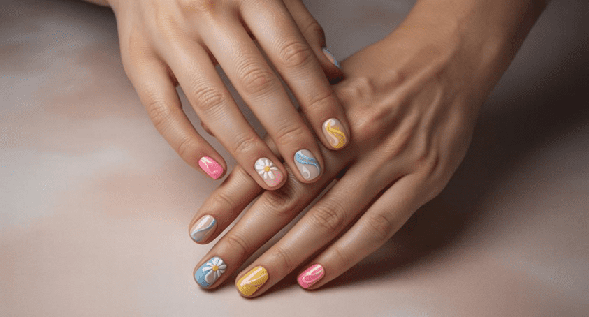 Floral nail art