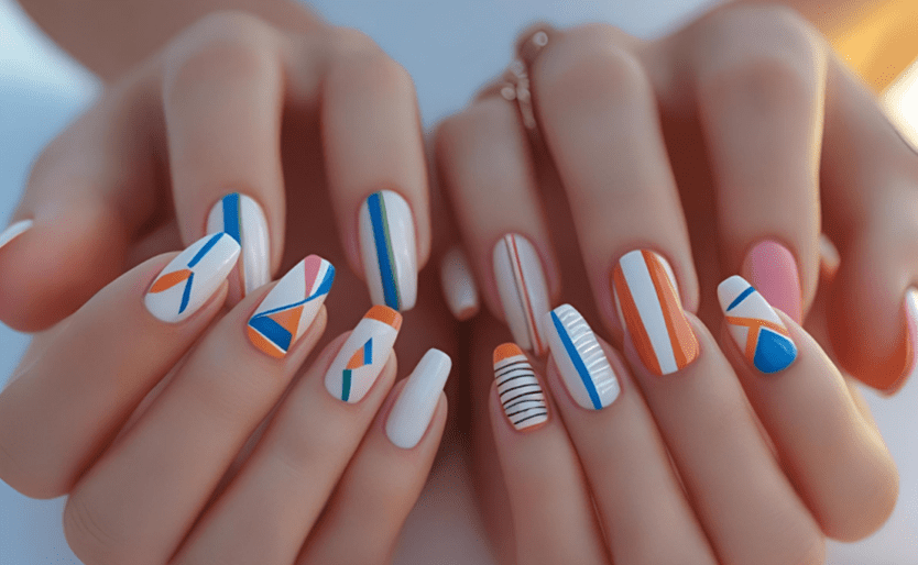 Geometrical nail art