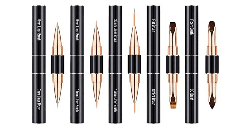 Qzqetet 5Pcs Double-Ended Nail Art Brushes